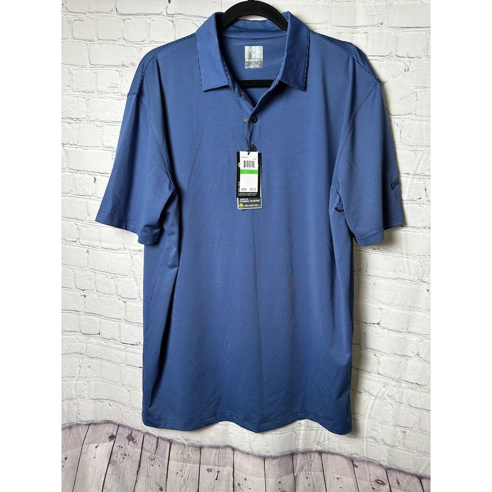Callaway OptiDri Blue Golf Polo Shirt Moisture Wicking Performance Large